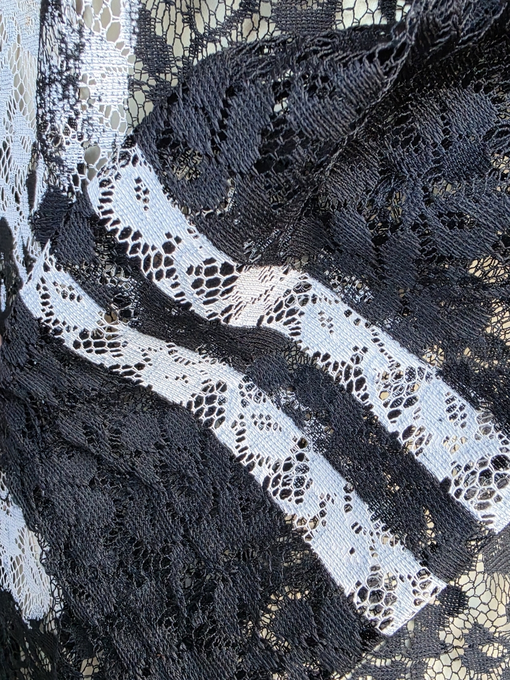 Express Black Lace Skull Tee with White Skull Detail - Picture 5 of 8